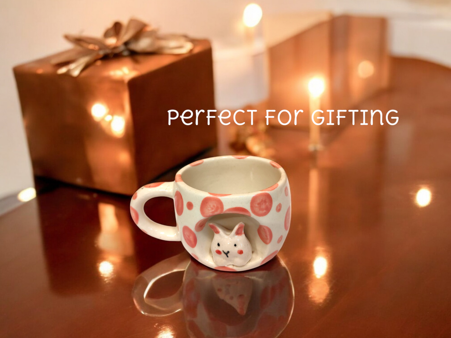 3D Rabbit Surprise Ceramic Coffee Mug