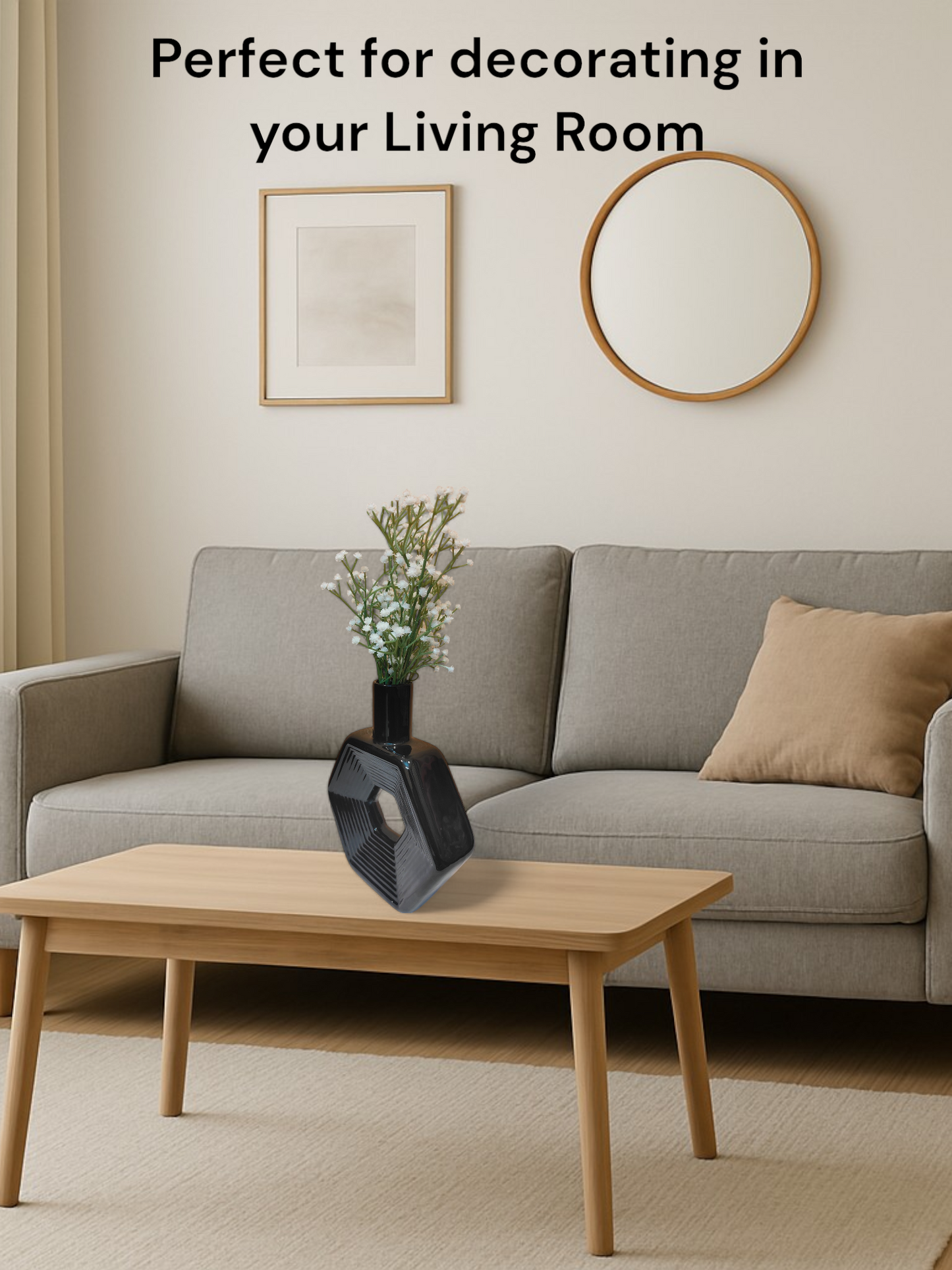 Modern Hexagon Black Vase