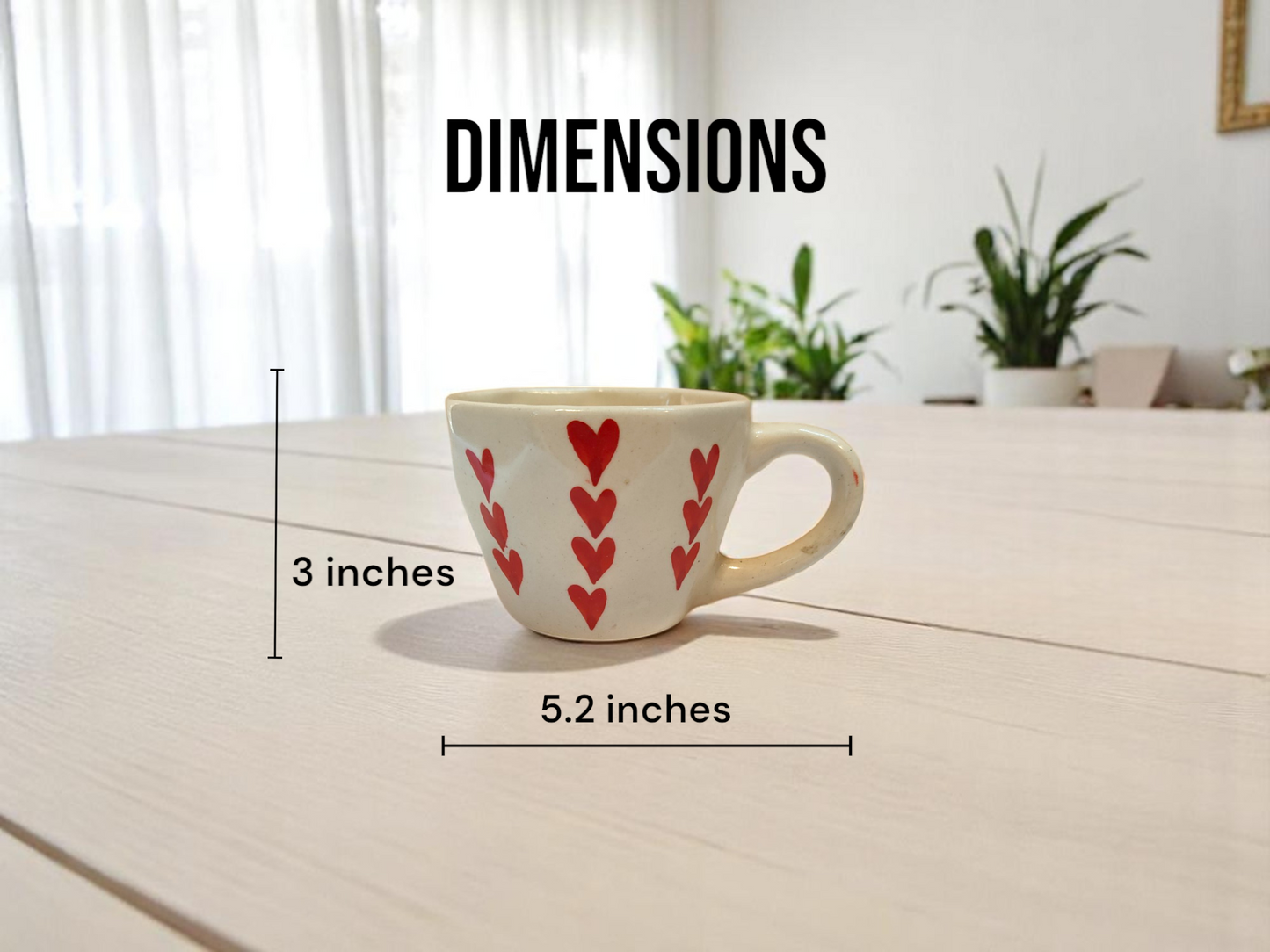 Heart Print Ceramic Mug