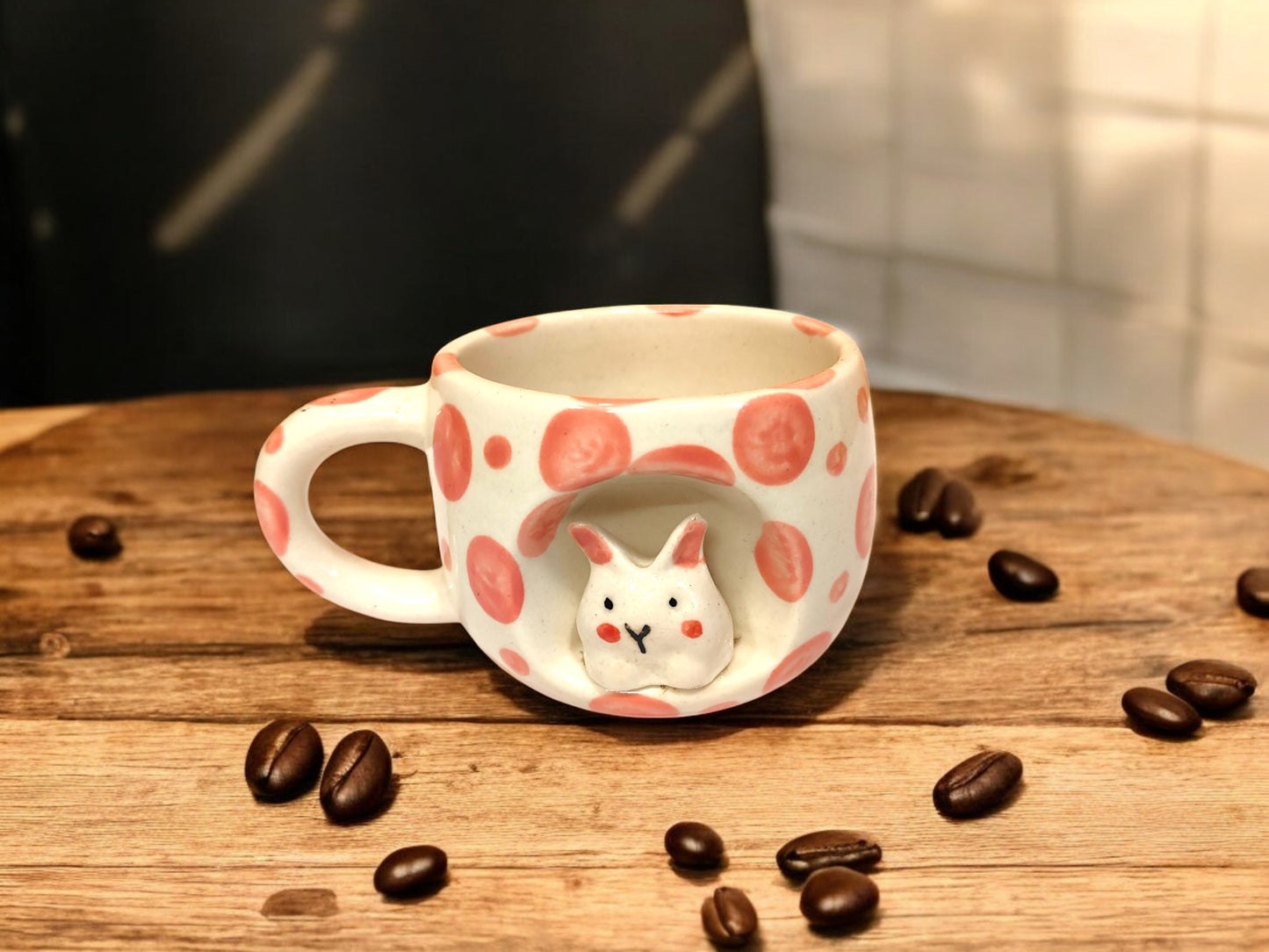 3D Rabbit Surprise Ceramic Coffee Mug