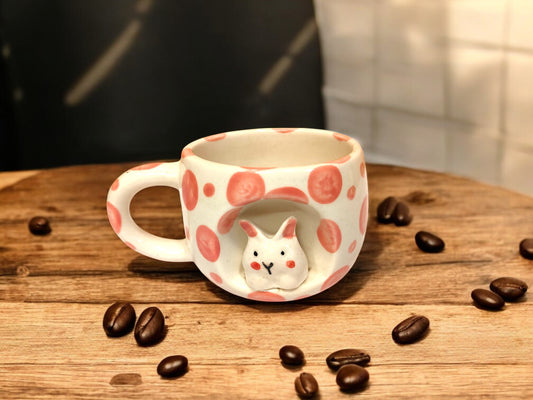 3D Rabbit Surprise Ceramic Coffee Mug