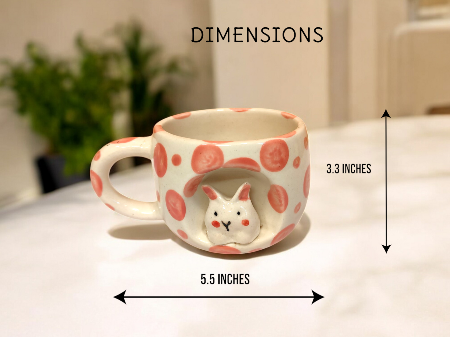 3D Rabbit Surprise Ceramic Coffee Mug