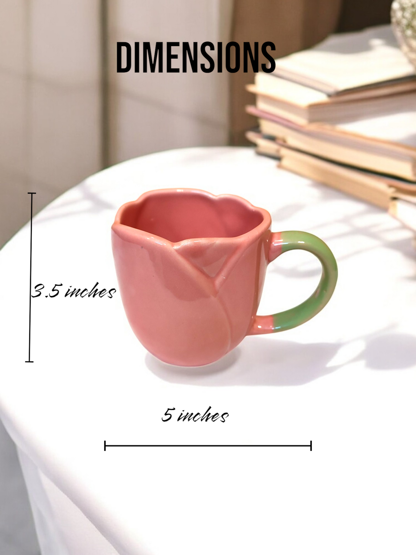 Handmade Pink Tulip Ceramic Mug