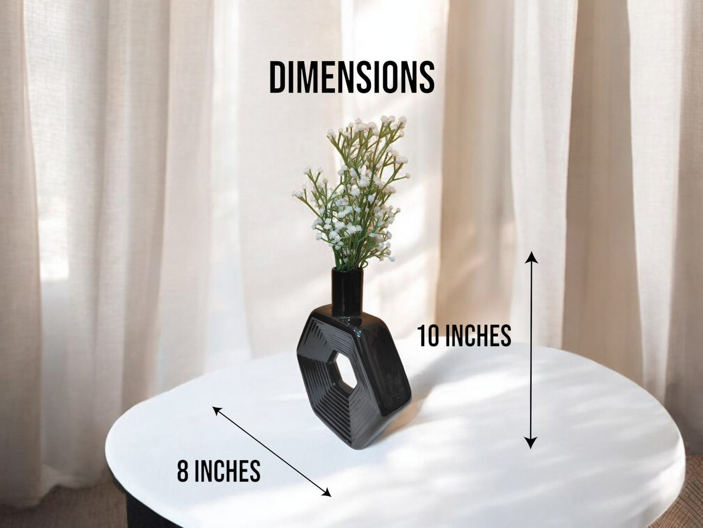 Modern Hexagon Black Vase