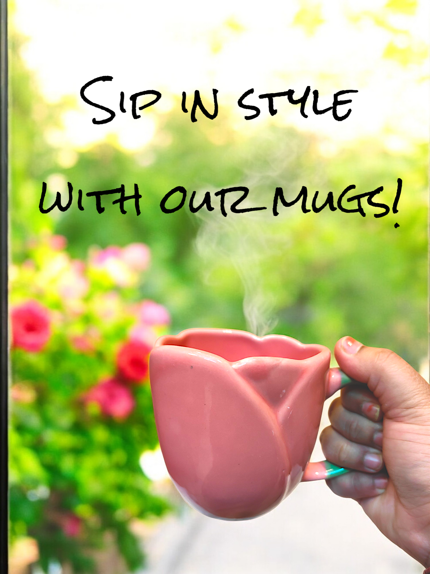 Handmade Pink Tulip Ceramic Mug