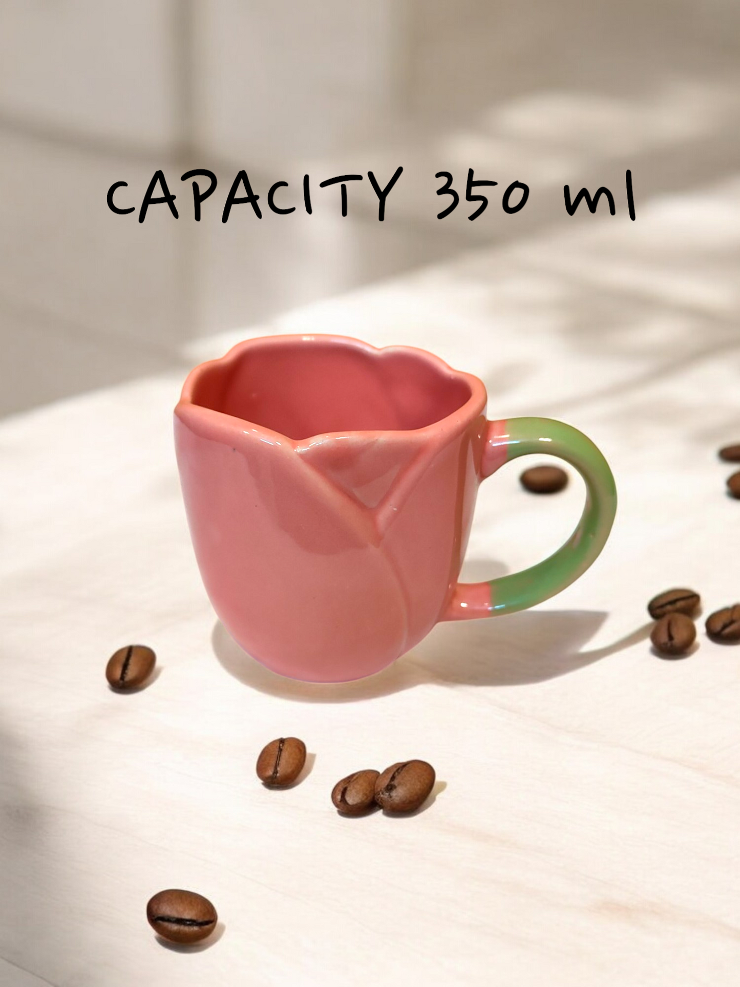 Handmade Pink Tulip Ceramic Mug