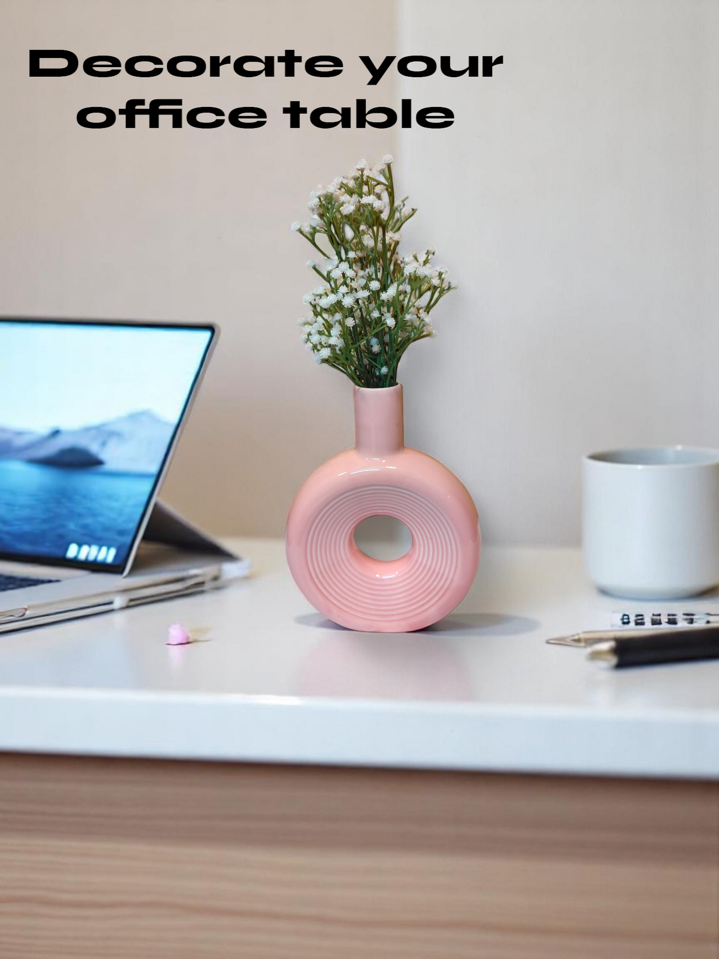 Handmade Pink Donut Vase