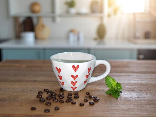 Heart Print Ceramic Mug
