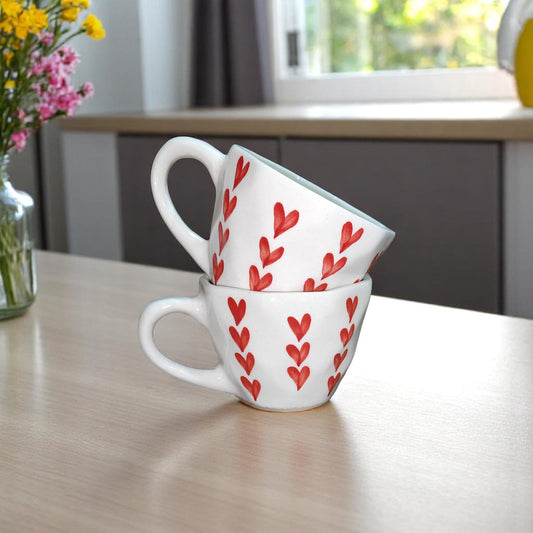 Heart Print Ceramic Mug