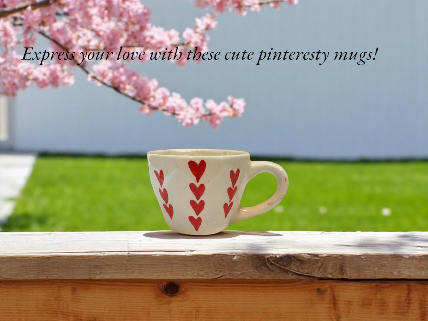Heart Print Ceramic Mug