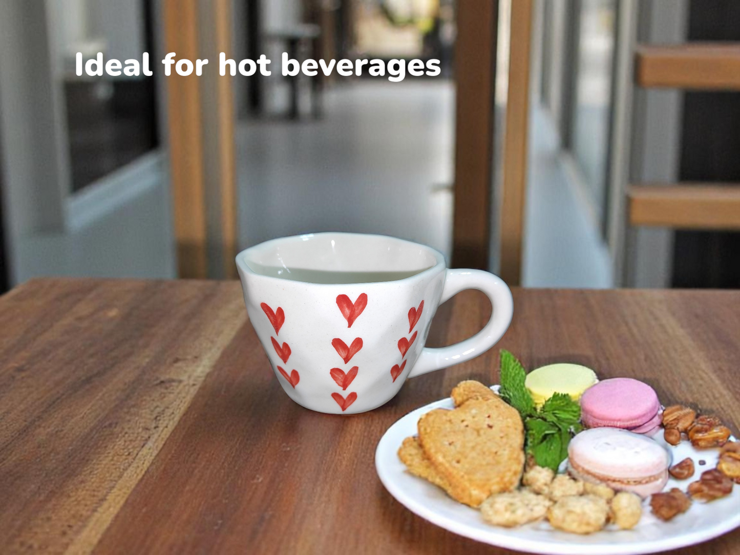 Heart Print Ceramic Mug