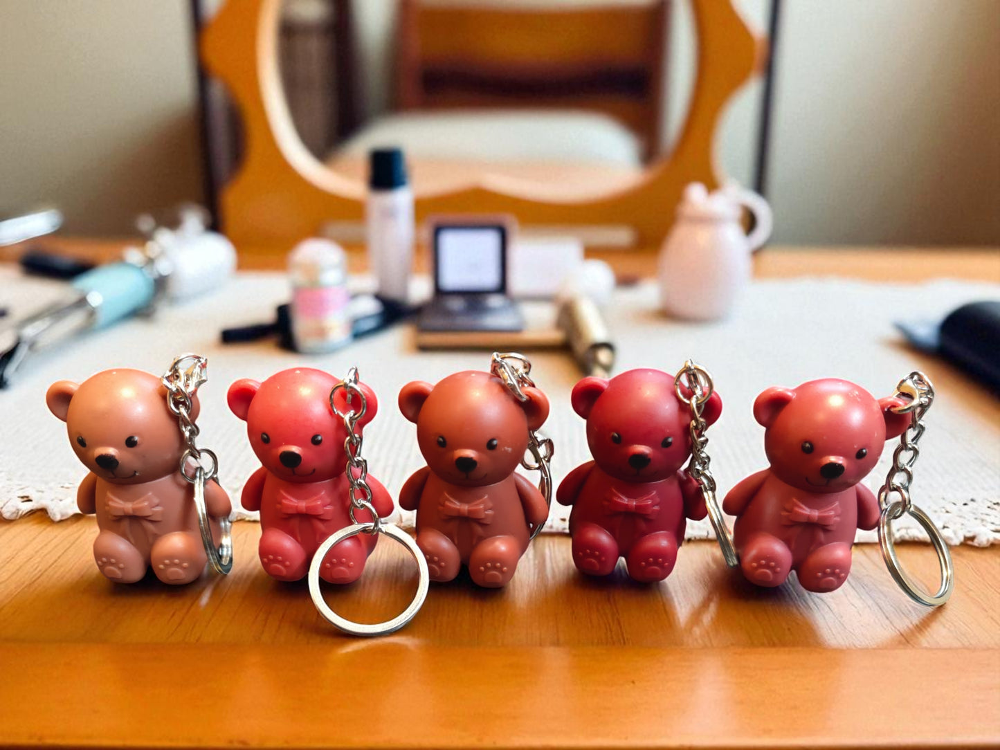 Teddy keychain lipstick ( pack of three)